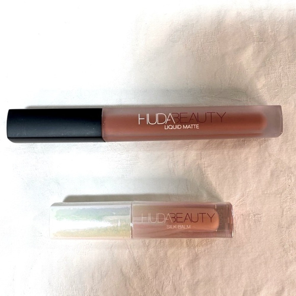 Huda Beauty Liquid Matte Lipstick- Trendsetter & Hydra Plumping Lip Balm Blush